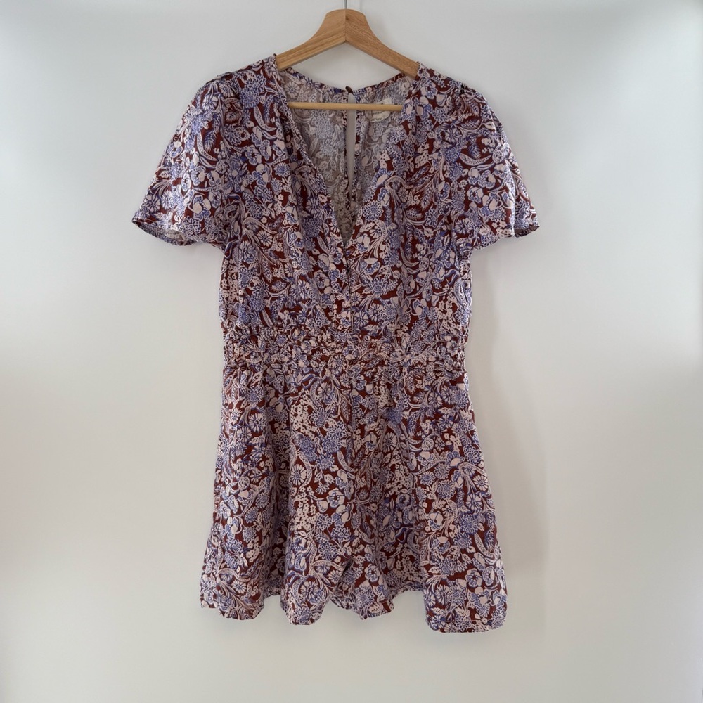 Anthropologie by Anthropologie The Somerset Romper: Linen Edition Red Size Large